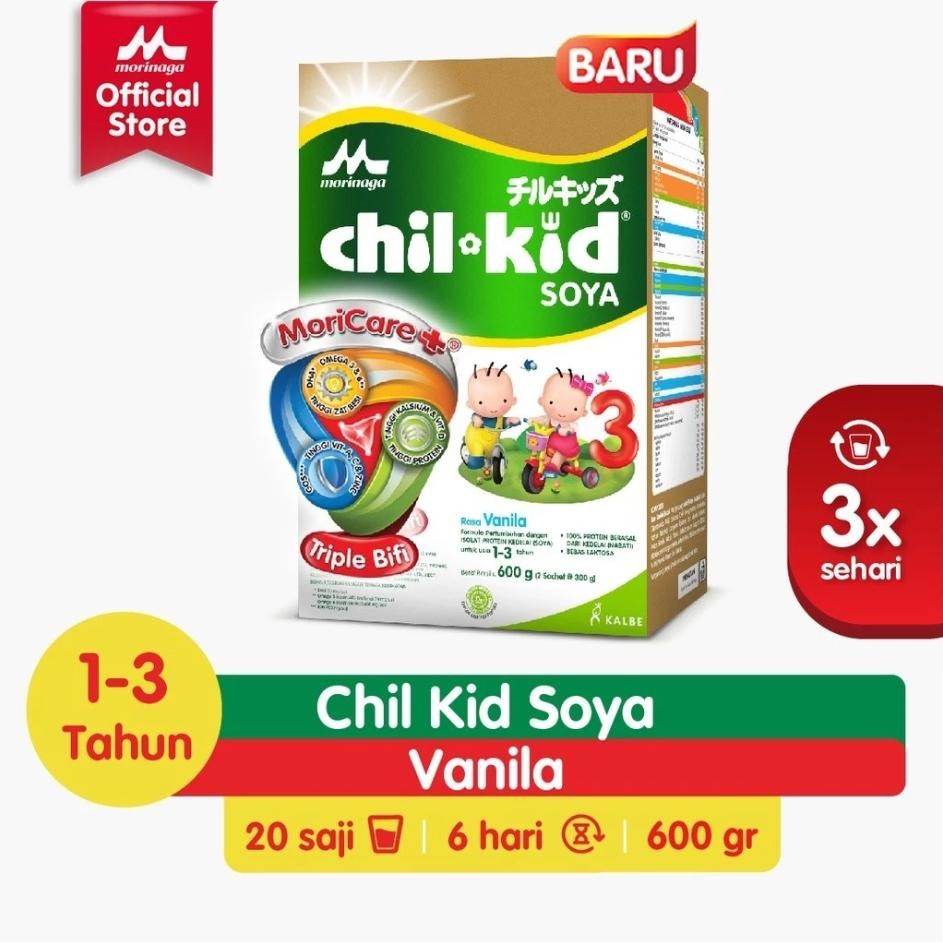 MORINAGA CHIL*KID SOYA SUSU PERTUMBUHAN ANAK USIA 1-3 TAHUN VANILLA 2X300 GRAM (600GR)