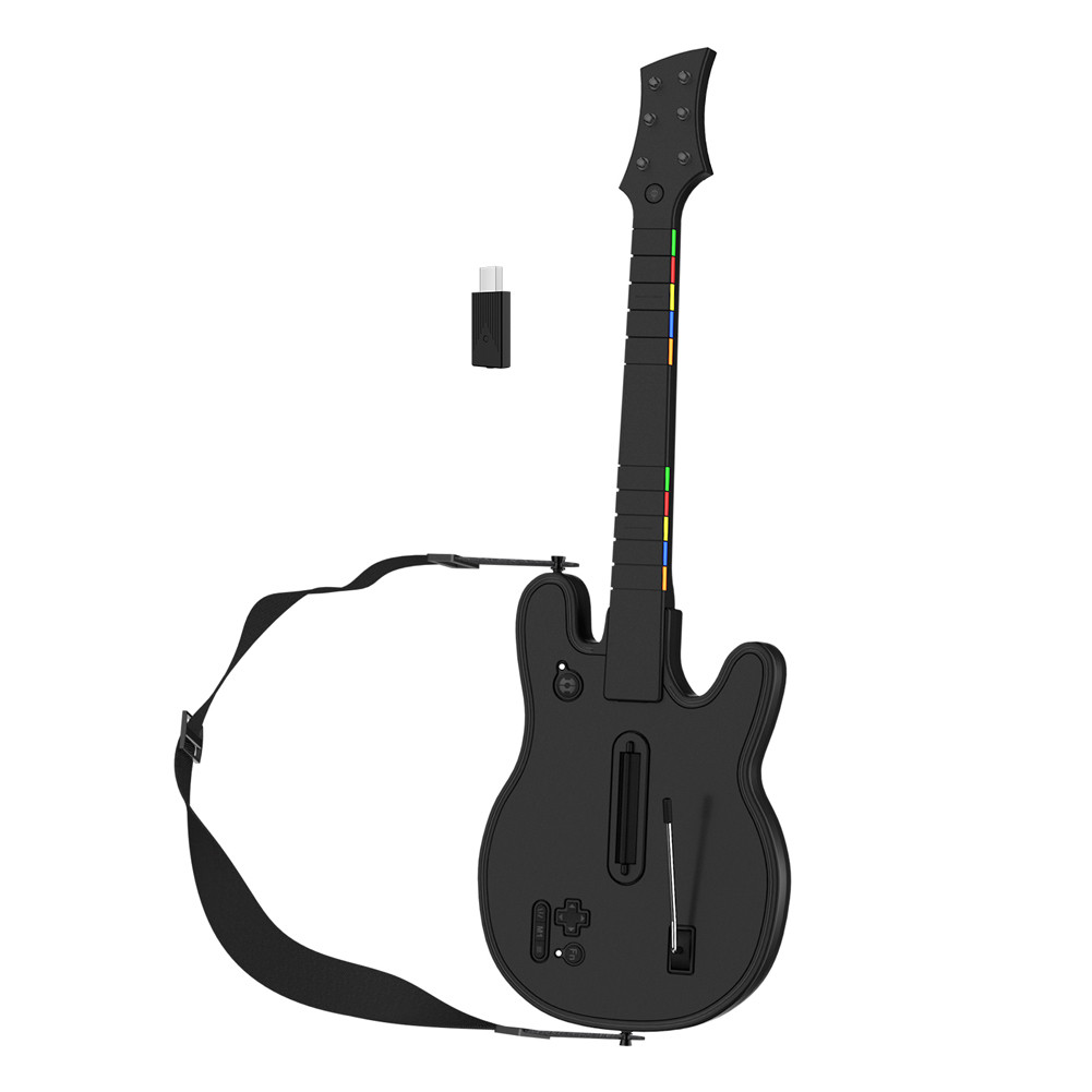 Wireless Guitar Controller 2.4G Gaming Controller with Strap & Wireless Dongle for PS4 PS3 PC Guitar