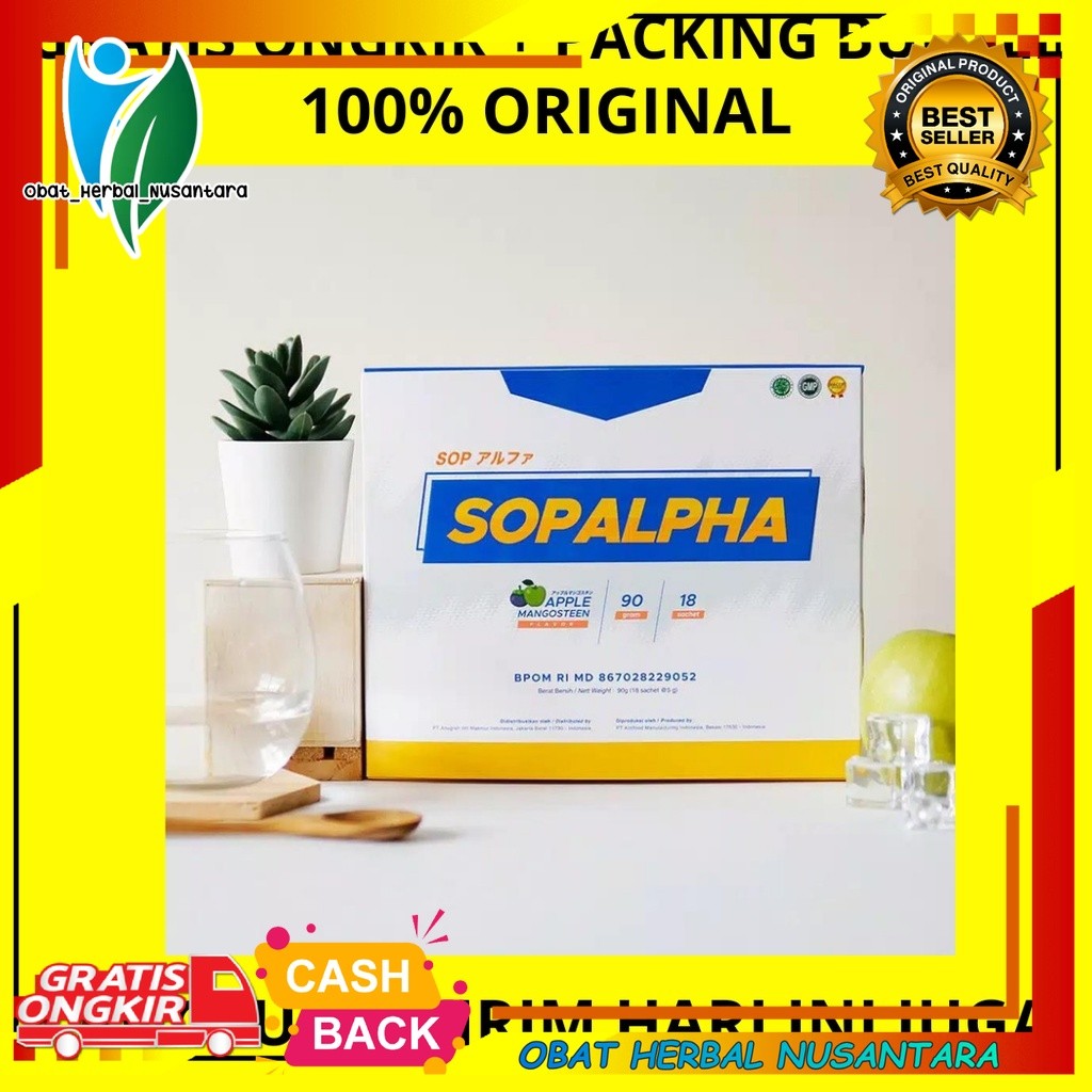 SOP ALPHA BIOBOOST 1 BOX ISI 18 SACHET RASA APEL MANGGIS OBAT DIABETES KESEHATAN JANTUNG ORIGINAL HA