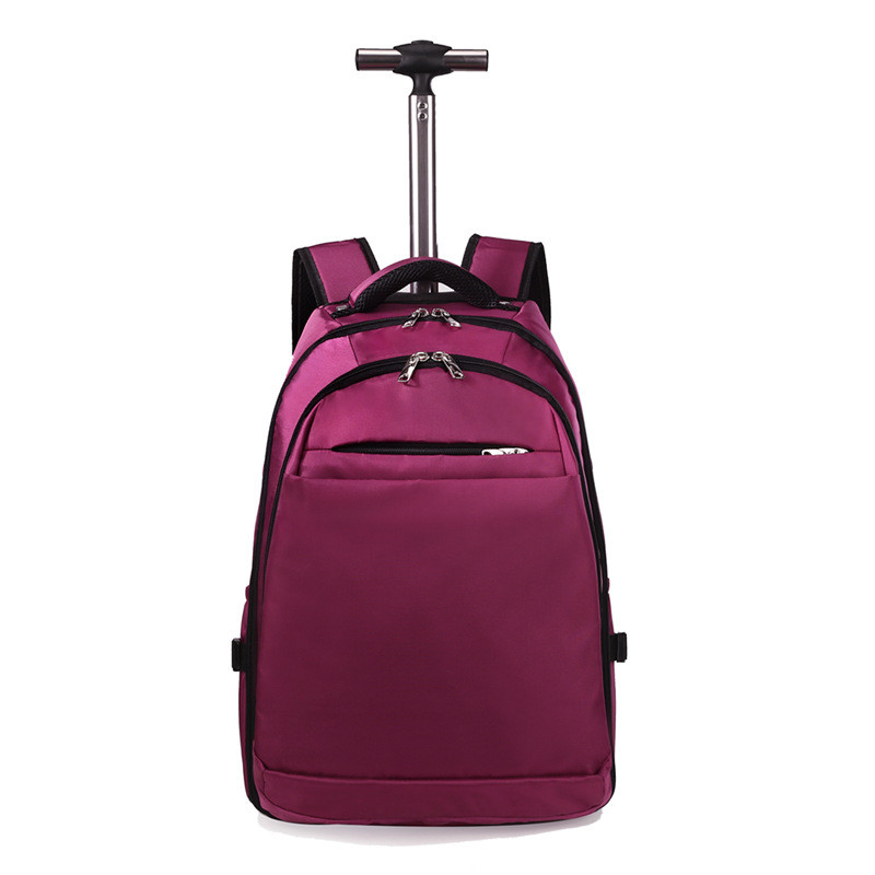 Pulley Luggage Backpack Solid Oxford Cloth Boarding Travel Bag Trolley Luggage 20 Inch Business Comp