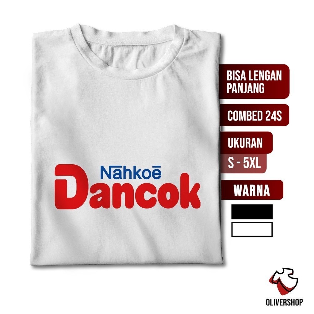 Baju Kaos Plesetan DANCOK - parodi merek brand logo kata kata tulisan lucu unik dewasa anak pria wan