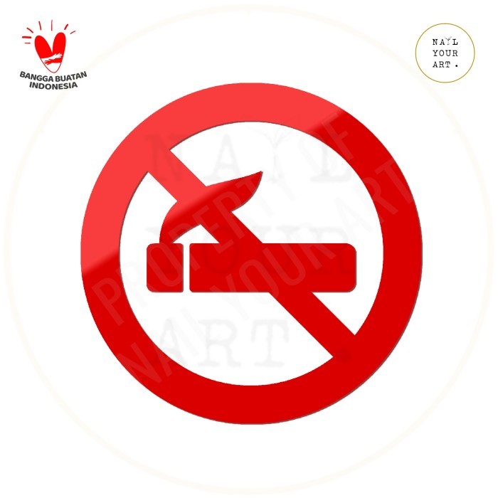 

RZ99 SIGN AKRILIK TIMBUL - ICON NO SMOKING / DILARANG MEROKOK - Hitam, 10 CM