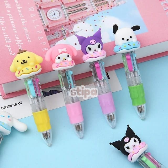 

STIPA 4 in 1 Mini Multi Color Pen Pena Ballpoint Fancy ATK Stationery Alat Tulis Sekolah Kantor Pulpen