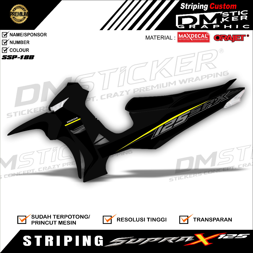 STRIPING VARIASI HONDA SUPRA X 125 ( 2008 - 2018 ) / STIKER LIST MOTOR HONDA SUPRA X 125