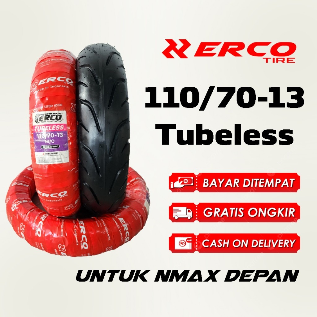 ERCO TIRE Ban Luar Motor Nmax Depan Tubeless 110/70-13