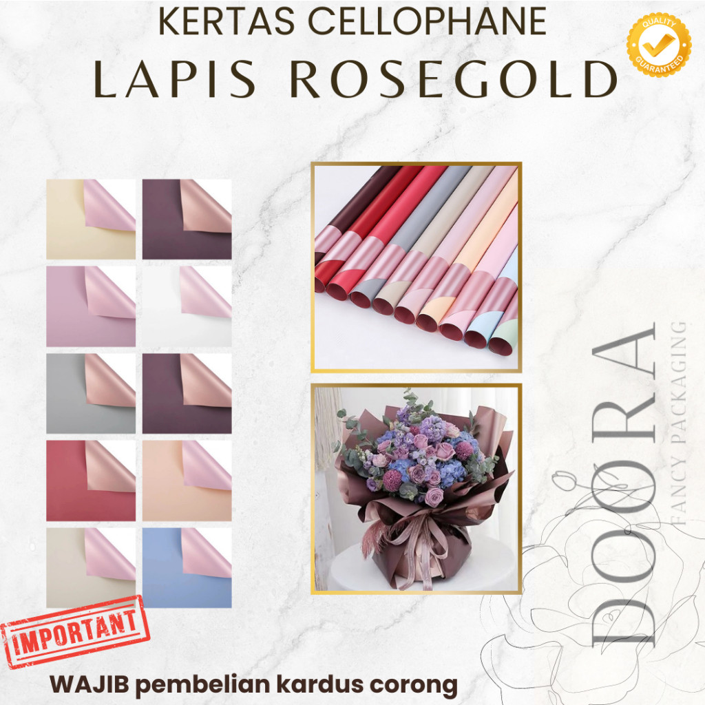 

Kertas Cellophane Buket Bunga lapis Rosegold [20lembar]