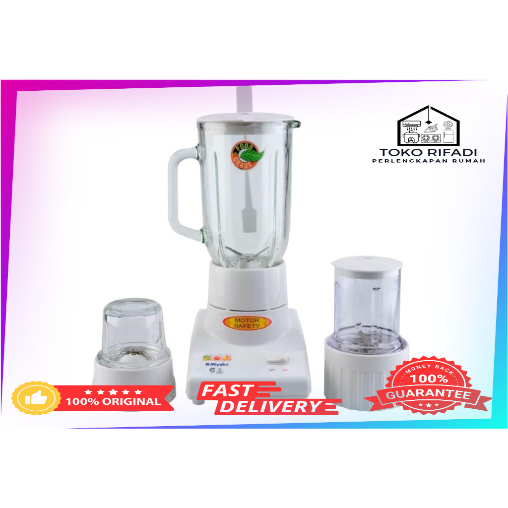 ( BISA COD ) BLENDER MIYAKO BL102GS - 1 LITER BL 102 GS  / BL102 GS / 3 GELAS BESAR KACA BELING BIG 