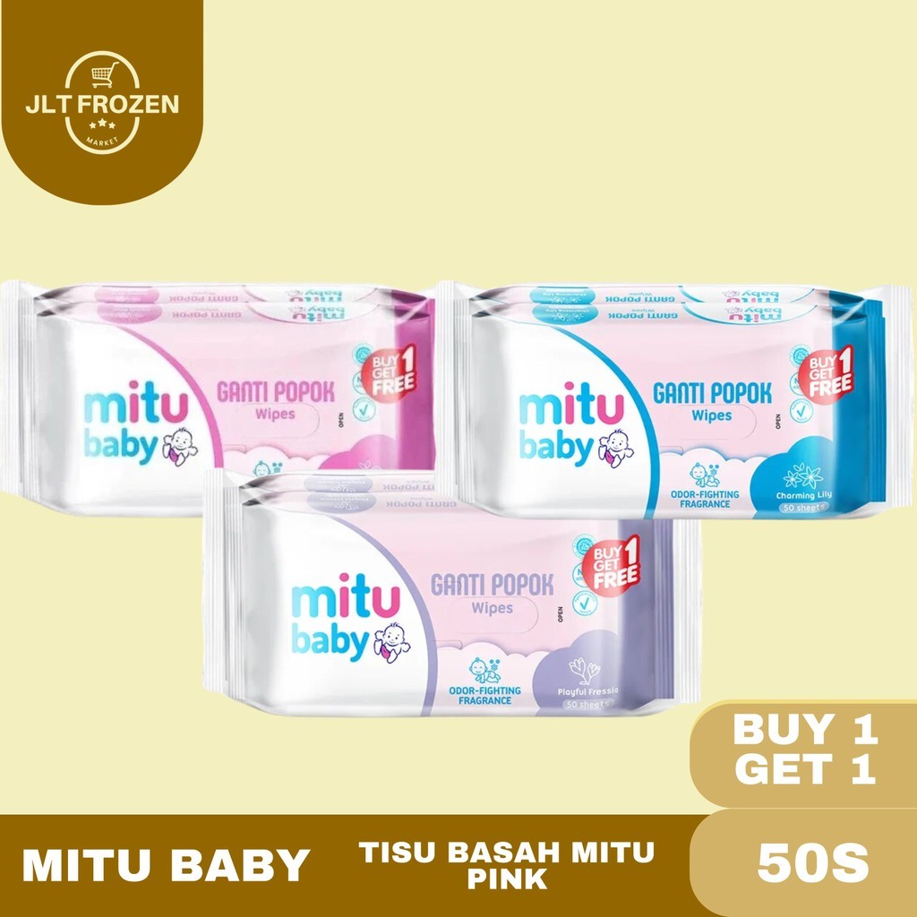 Mitu Baby Tisu Basah Bayi Fresh And Clean / Tisu Basah 50 s - Beli 1 Gratis 1