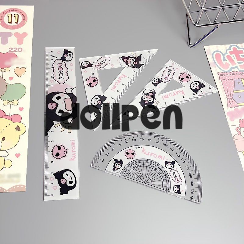 

【qing】Penggaris Kartun Set 4 buah Penggaris Pengukur Gambar Skala Hati Gadis Kreatif