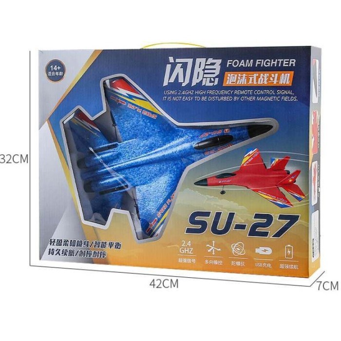 Mainan Pesawat Terbang Remote Control Glider RC Airplane Murah - Biru