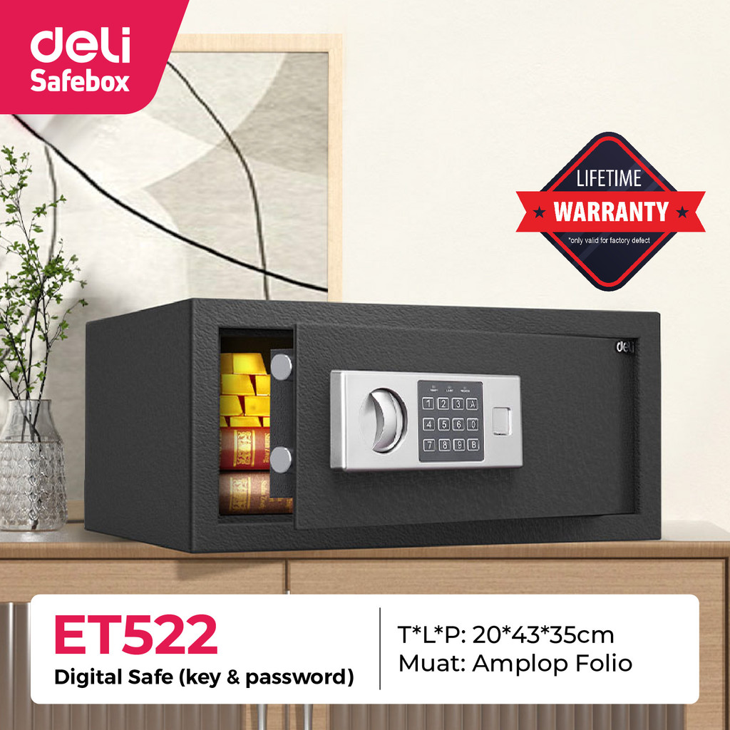 

BRANKAS DIGITAL DELI ET522 / SAFE DEPOSIT BOX / ELEKTRIK CASH BOX ET-522
