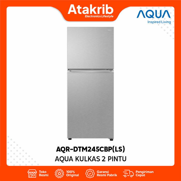 AQUA KULKAS 2 PINTU AQR-DTM245CBP(LS) Turbo Cooling 185 Liter