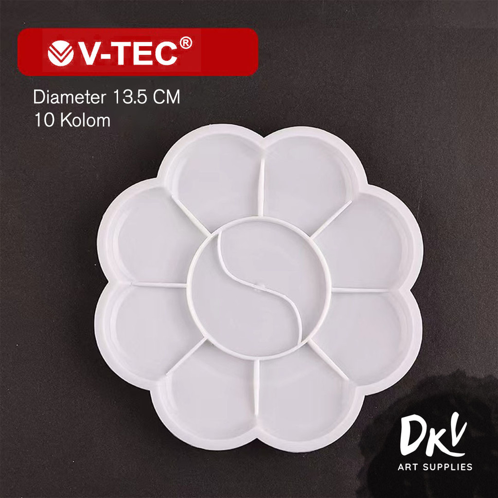 

Palet Lukis Bunga Plastik V-TEC Cat Air / Gouache / Akrilik Acrylic / Plastic Painting Palette RD135
