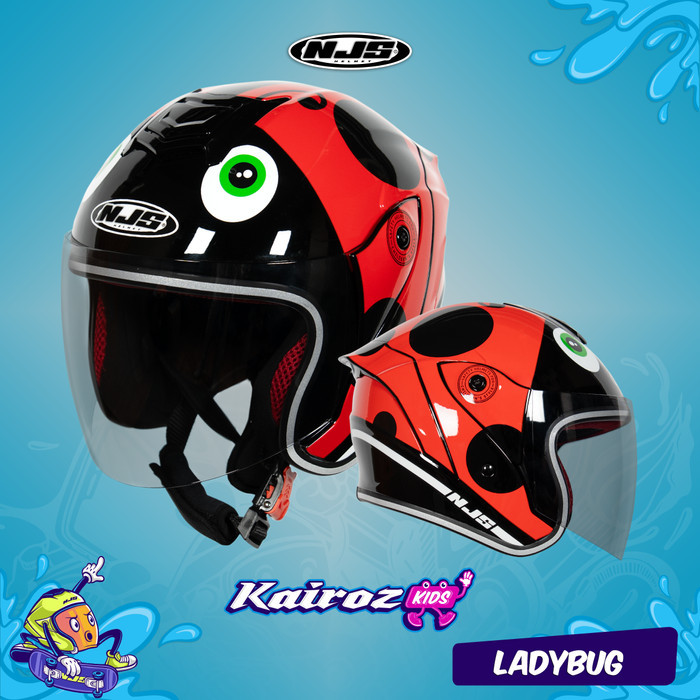 NJS Kairoz Kids Ladybug - Helm Anak (FREE MAINAN ANAK) - Helm Anak | Helm NJS | NJS Anak | Kairoz An
