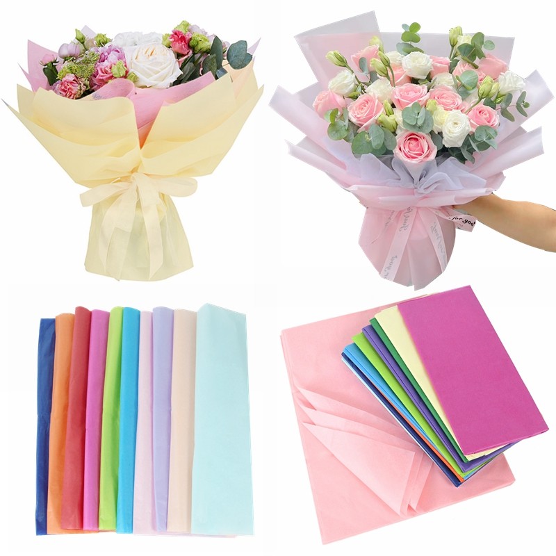 

10sheets 65*50cm Tissue Paper Flower Bouquet Wrapping Paper Scrapbooking Paper Wedding Birthday Party Gift Packaging Decorative