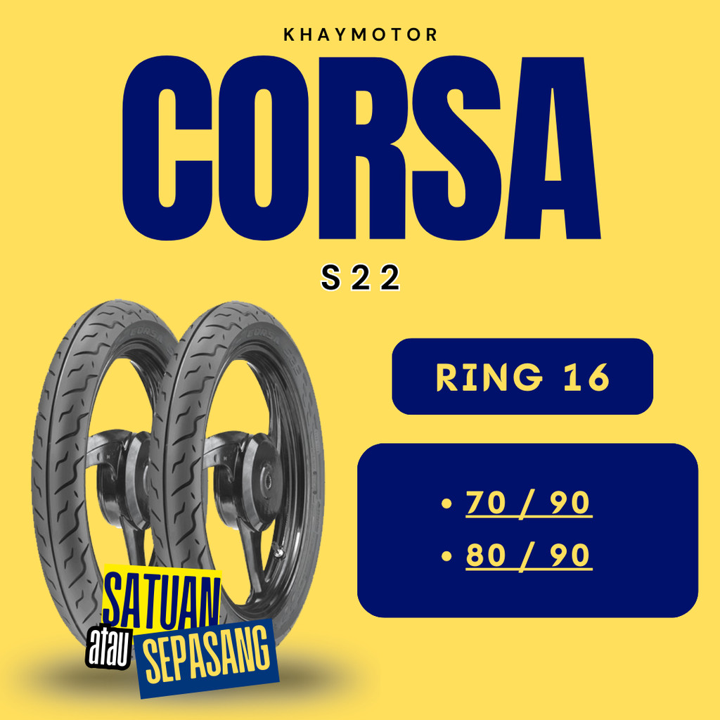 Ban Motor SKYWAVE - HAYATE - NOUVO CORSA S22 70/90 Ring 16 Tubeless