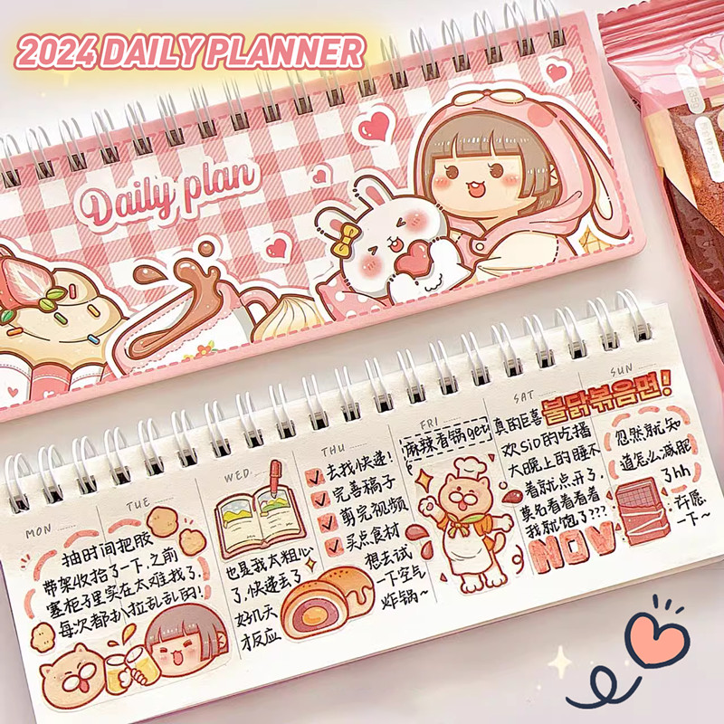 

[COD] 2025 Diary Buku Aesthetic Planner Buku Catatan Jurnal Notebook Weeks Agenda Student Daily Weekly Schedules Stationery Office School Supplies