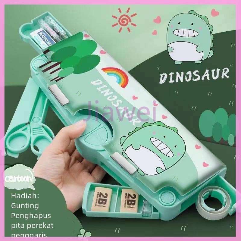 

Jiawei Tempat pensil multifungsi kartun, tempat pensil multifungsi anak berkapasitas besar/Tempat pensil yang menyenangkan