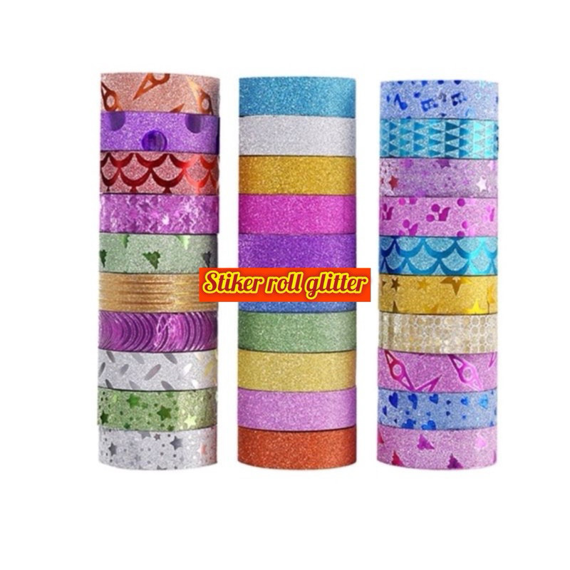 

(WK ACC ) ISOLASI TAPE GLITTER / ISOLASI KADO MOTIF GLITTER