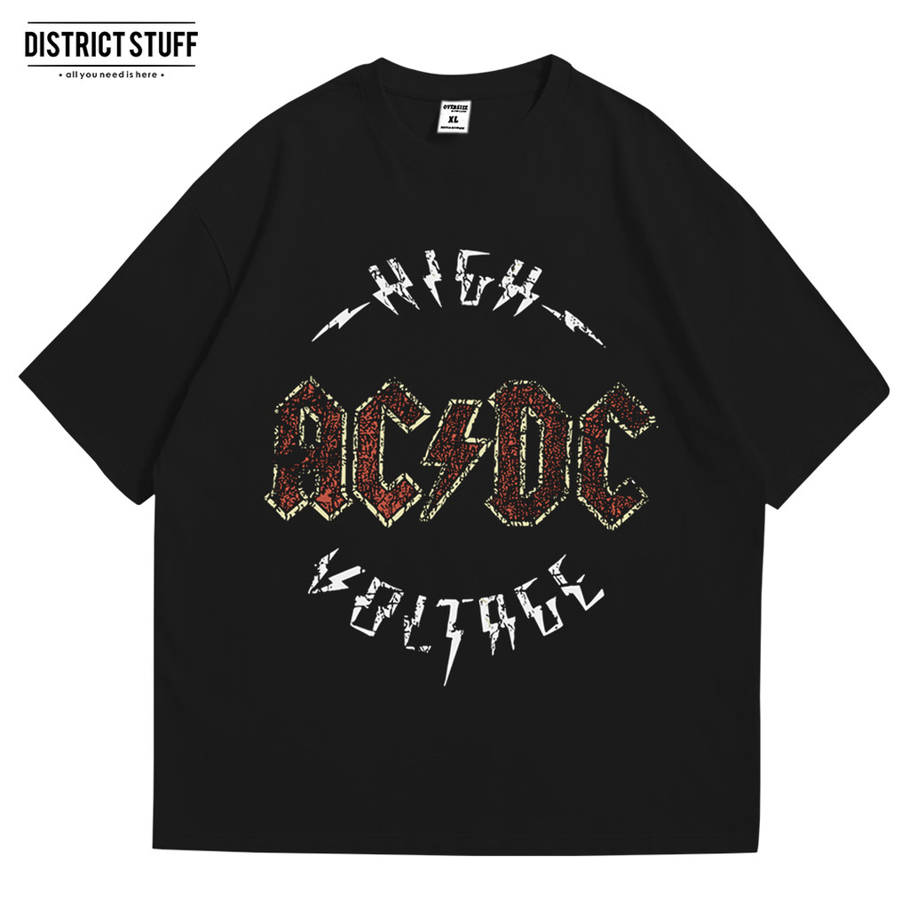 Kaos Band ACDC High Voltage Tshirt Oversize Vintage Pria Wanita