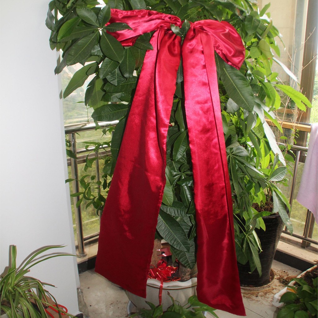 

Christmas Ribbon Bow Silky Decorative Front Door Red Bow Knot for Window Banquet Cupboard Celebration Mantel-PB300