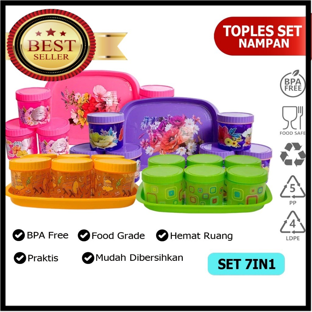 [ COD ]  Toples Set Nampan 7pcs Calista Tonam / Toples Calista Tonam Plus Baki Set 7pcs