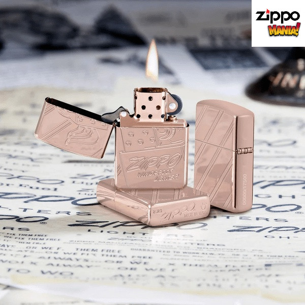 Zippo Script Collectible Limited Edition in Rose Gold - Zippo Lighter Original Mancis