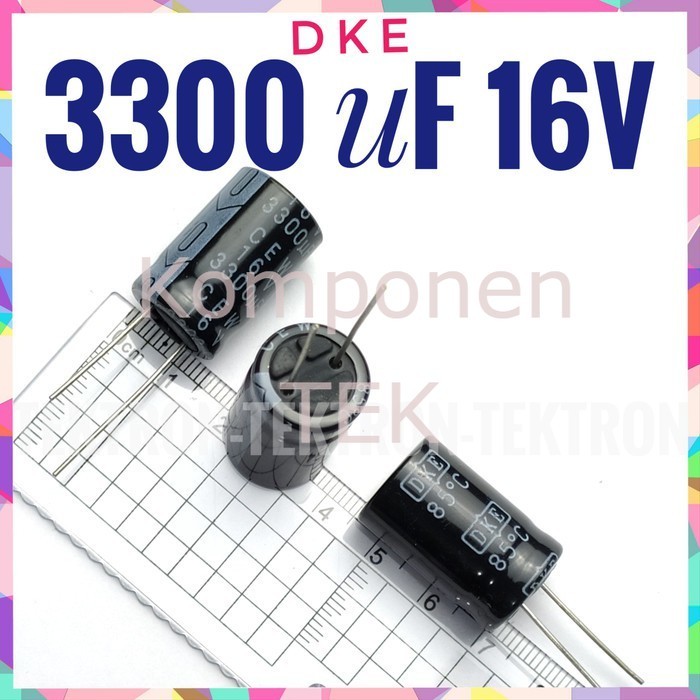 DKE Capacitor 3300uF 16V Elko Elco