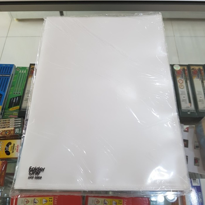 

⭐BISA COD⭐ Clear Sleeve/ Map L Folder One Putih A4/F4 12Pcs/Pak A4