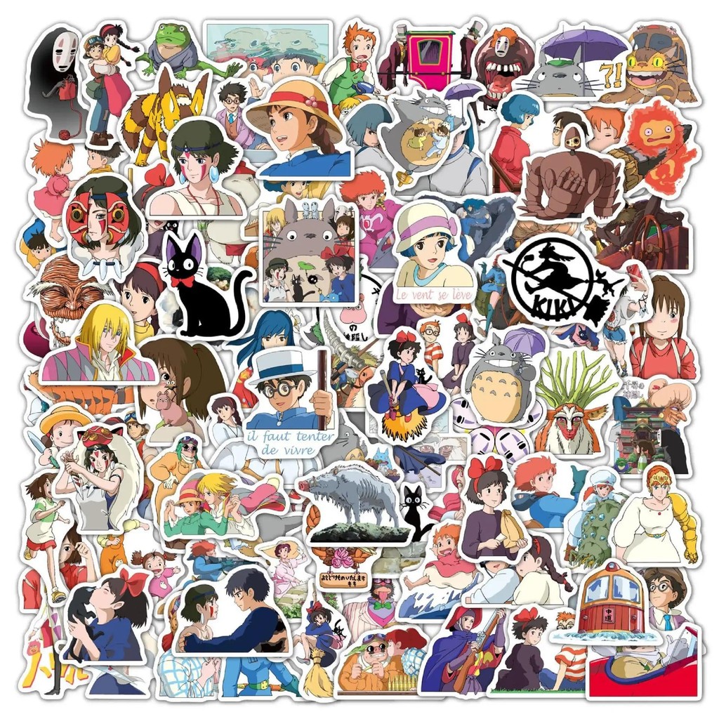 

50/100PCS Japanese comic paper Hayao Miyazaki Sticker Aesthetic Children's Korean Decoration Scrapbooking Stationery School