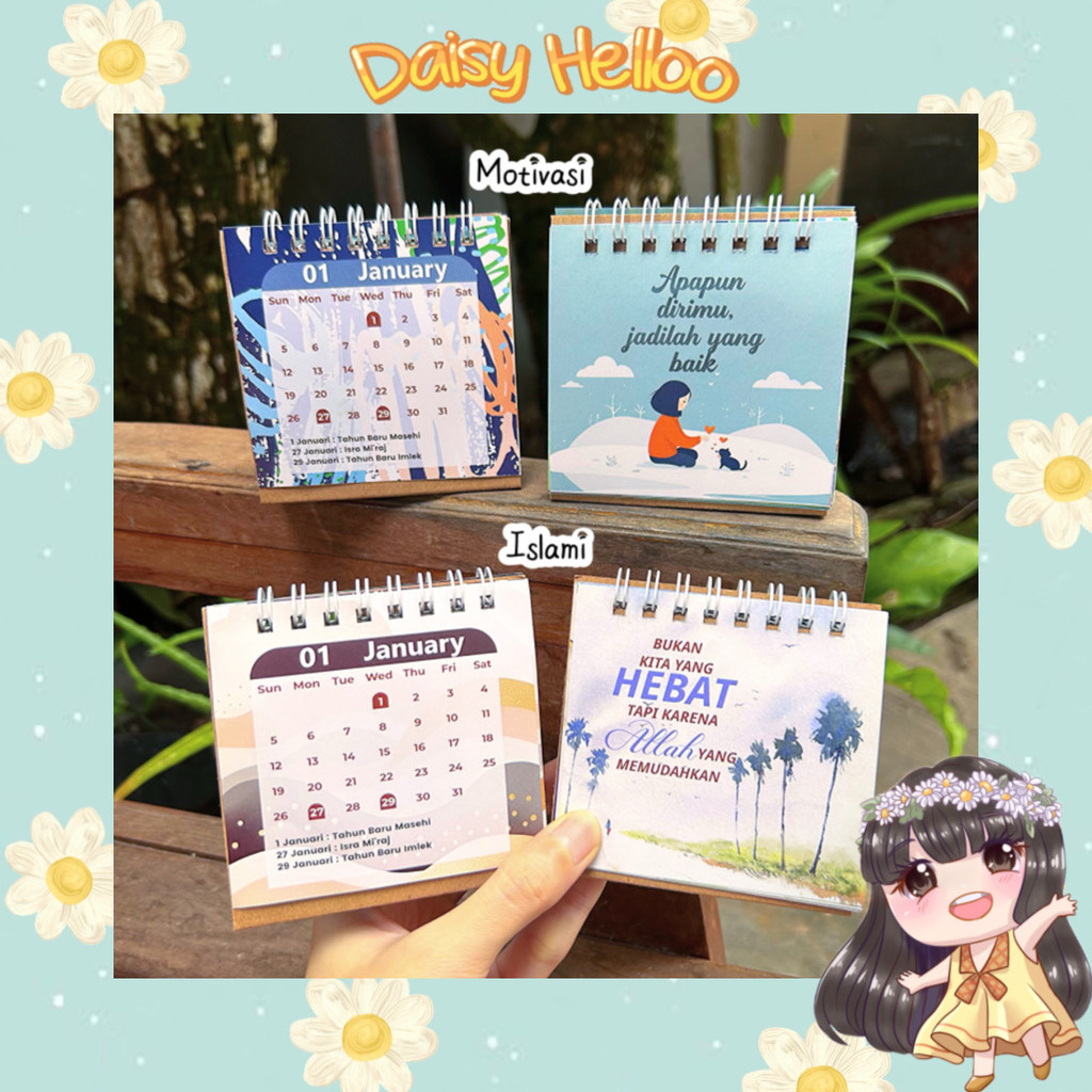 

Kalender Meja Mini 2025 Karakter Motivasi dan Islami Quotes Aesthetic Calender New Year Stationery Korea Sekolah Kantor Office Desk Decoration Hiasan Meja Muslim Anak Lucu Atk Banjar Bjm Banjarmasin DaisyHelloo