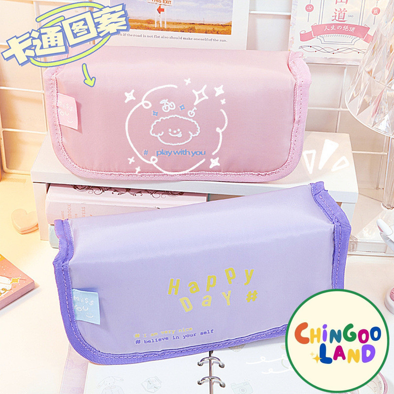 

Chingooland Happy Day Tempat Pensil Pouch Kotak Sekat Besar Anak Sekolah Lucu Premium