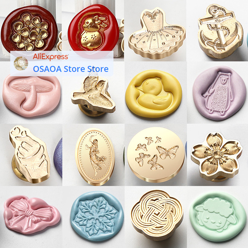 

3D Embossed Wax Seal Stamp Animals/Dresses/Birds Balloon Vintage Head Festival Cards Envelopes Wedding Invitations Scrapbooking