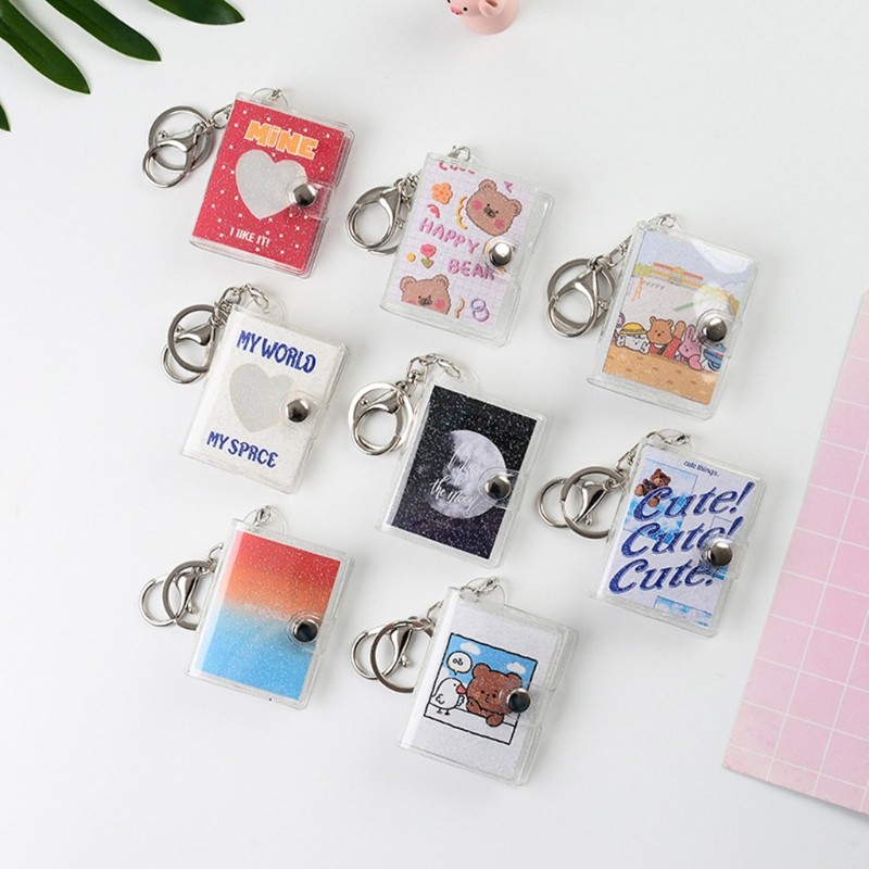 

20 Pockets Mini Photos Album with Keychain Instant Picture Storage Book Family Wedding Memory Gift