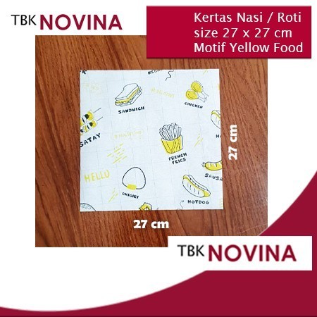 RB001 100 Pcs Kertas Nasi MOTIF KORAN / KERTAS ROTI 27x27
