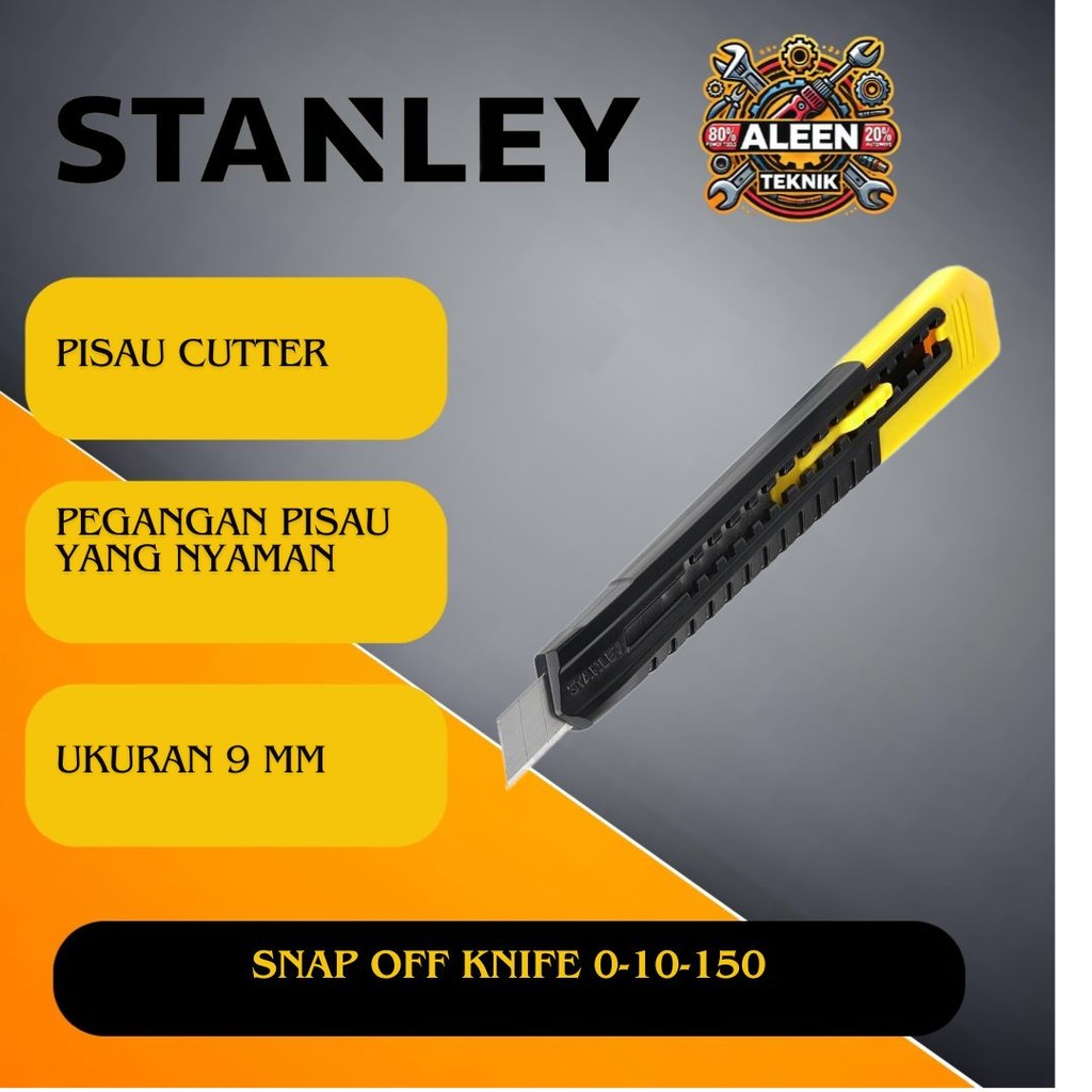 

Pisau Cutter Cuter 9mm Snap Off Knife STANLEY 0-10-150