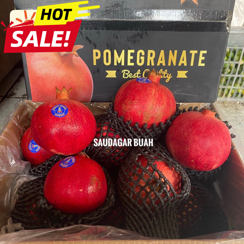 

UD BUAH 3 SAUDARA BUAH DELIMA MERAH IMPORT PER DUS / POMEGRANATE TUNISIA