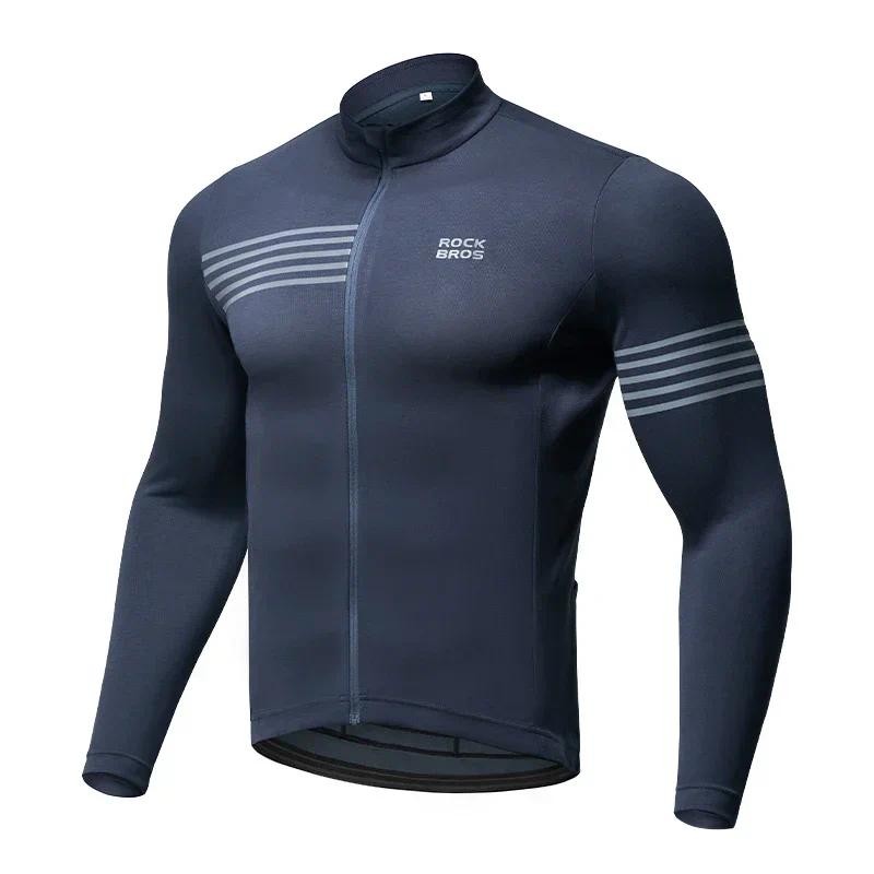 

Winter Cycling Jacket Warm Long Sleeves Top Riding Clothing Tight Reflective Logo Men's Cycling Jersey Profession Cloth