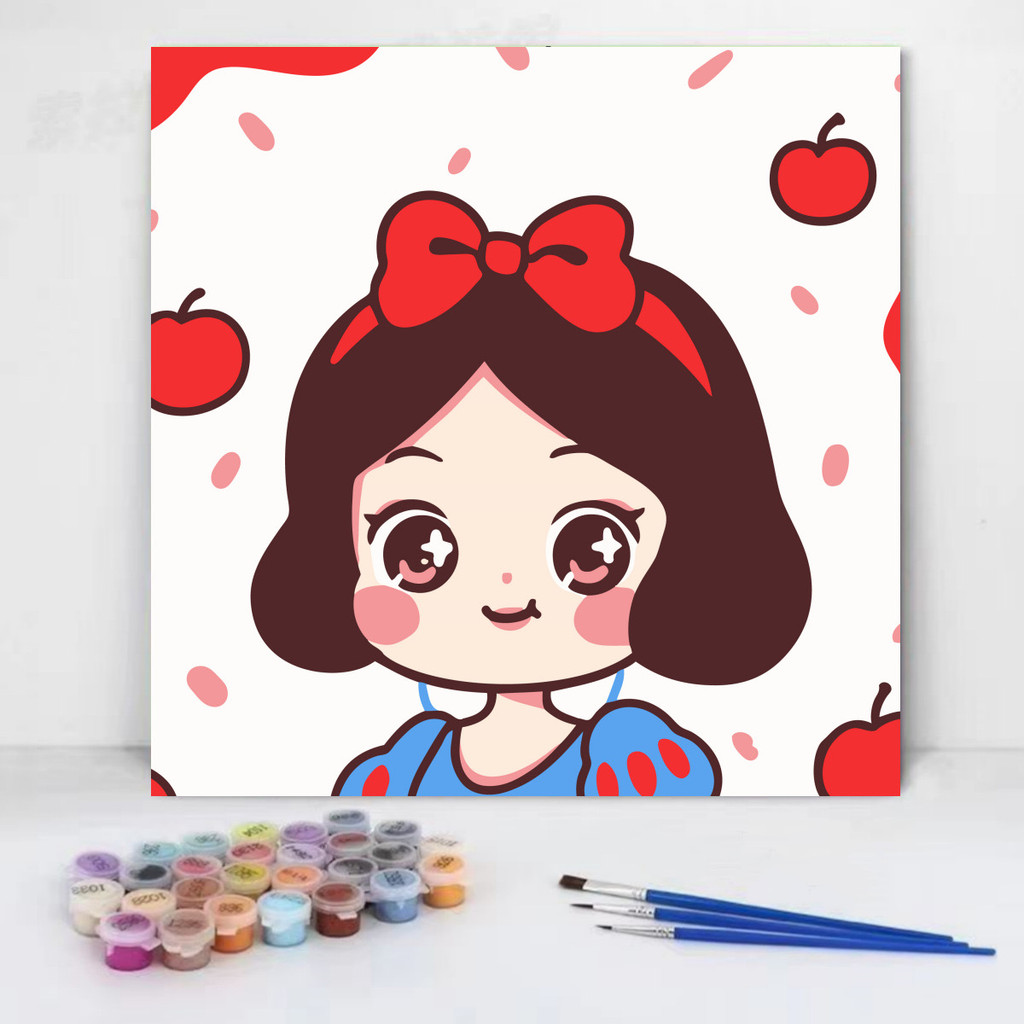 

tyvf Paint By Number 20x20 Kartun Princess DIY Dital Painting Canvas Melukis Mewarnai Kanvas Lukis