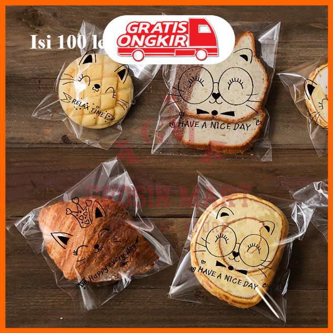 Isi 100Pcs Plastik Roti Bakpao Donat Kue Opp Kemasan Plastik Ukuran 15x18+3 cm