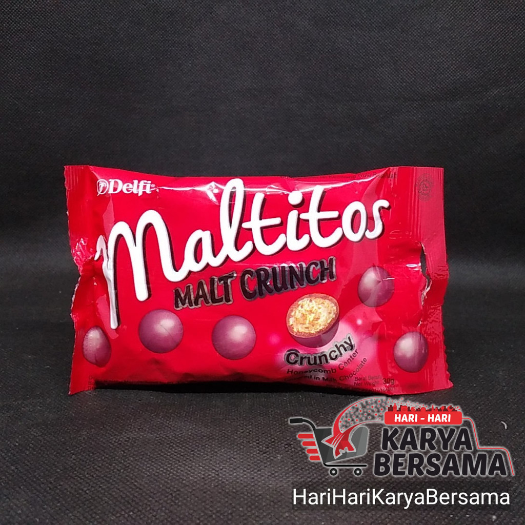 

MAKANAN RINGAN BISKUIT COKLAT DELFI MALTITOS MALT CRUNGH 30GR