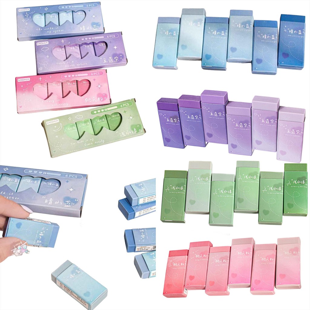 

MW040 Penghapus Set isi 6 Hapus Pembersih Pencil Pensil Alat Tulis Sekolah Kuliah Karet Super Bersih