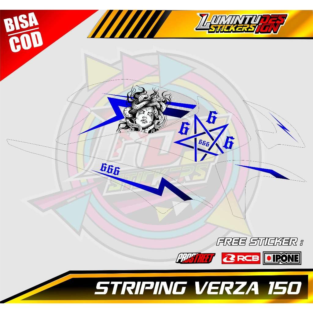 Striping Variasi Motor Verza 150 Medusa Style / Sticker List Variasi Motor Honda Verza 150