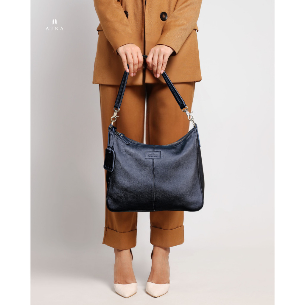 AIRA | Tas Kulit Asli Wanita Hobo Sofia Tas Selempang Laptop 13,3 Inch Tas Kerja Simple