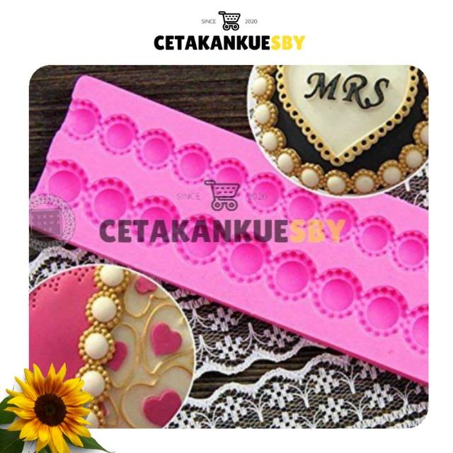 [CKS] Cetakan Silikon Fondant Clay Gumpaste Rantai Mutiara