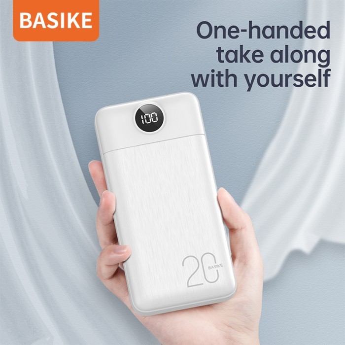 BEST -Powerbank 20000mah BASIKE asli Masukan dan keluaran ganda - Hitam