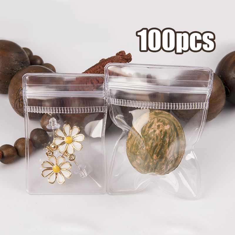 

【SIAP】100PCS Plastik Klip Mika Plastik OPP Souvenir Aksesoris Ziplock Klip Bening Clear