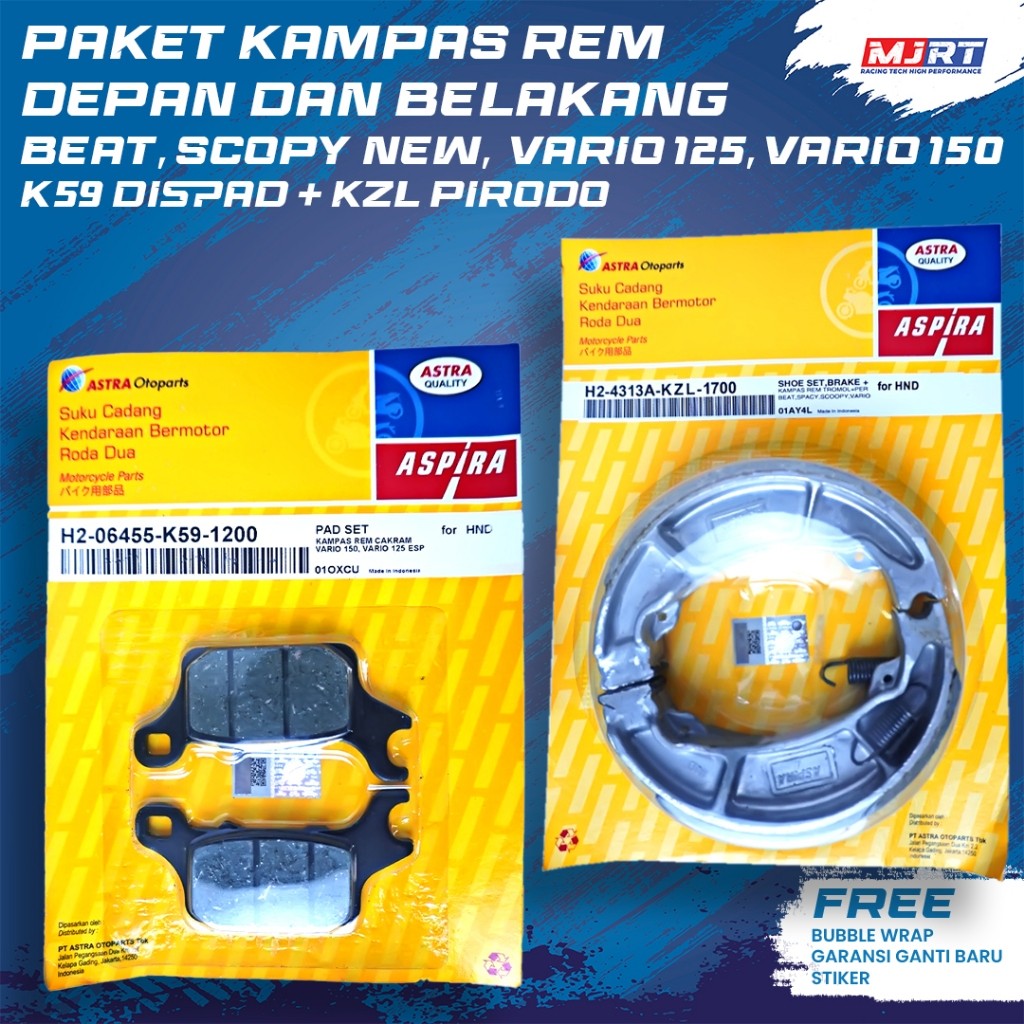 Kampas Rem Belakang Dan Kampas Rem Depan Beat Fi Vario 125 150 Esp Beat Street Spacy Fi Cbs Esp Orig