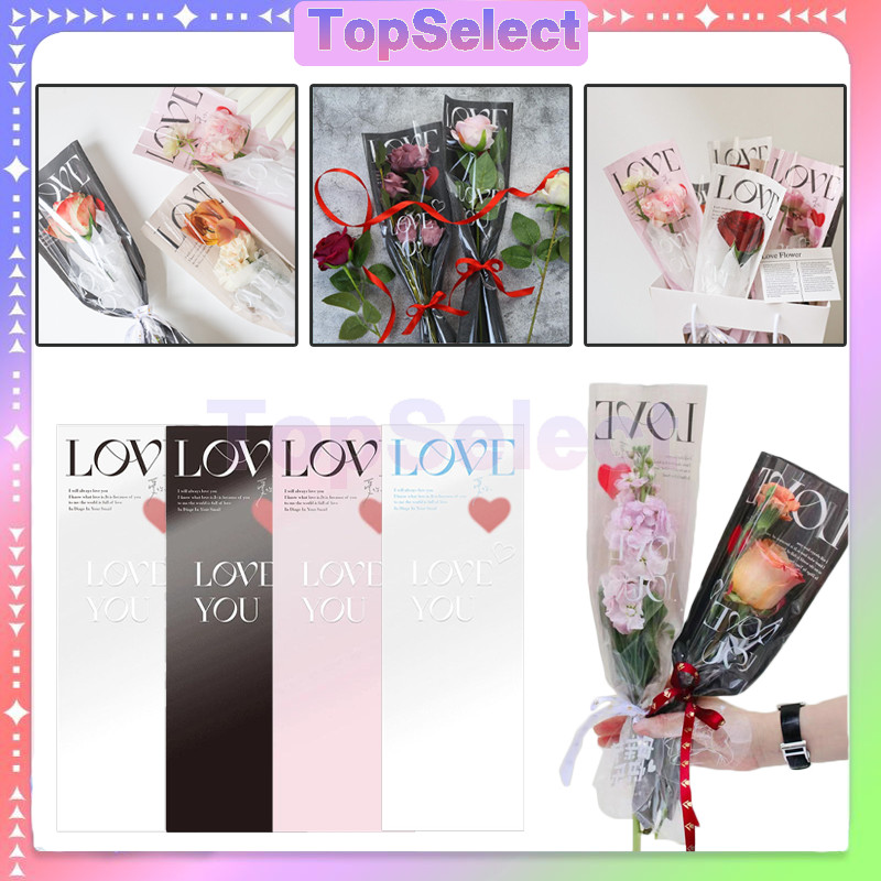 

Single Flower Rose Packing 20 Lembar / Plastik Bunga 1 Tangkai Wrapping