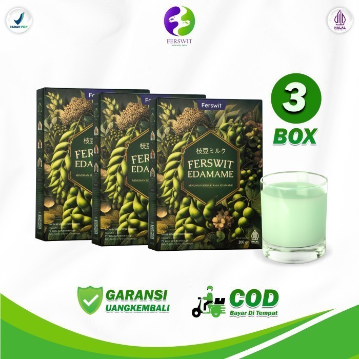 

Ferswit Susu Edamame Jepang - Untuk Asam Lambung, Gerd & Pencernaan PAKET 3 BOX Ready Stock